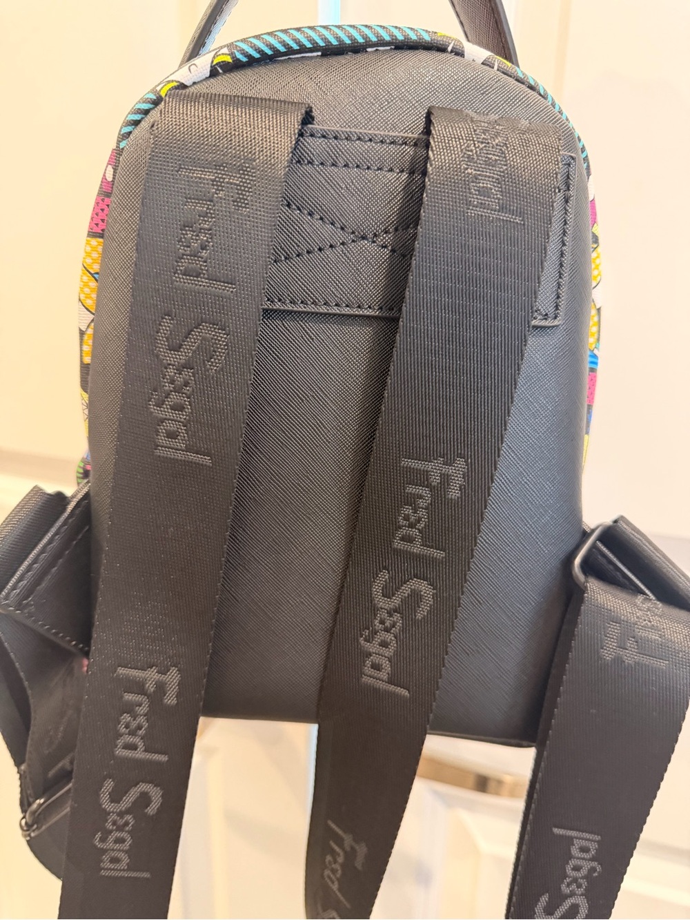 FRED SIGAL Multi-Color Mini Backpack - Black Straps - Picture 3 of 4